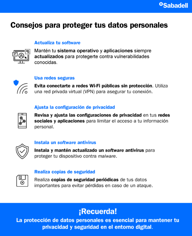 Consejos para los usuarios acerca la protección de datos personales. 